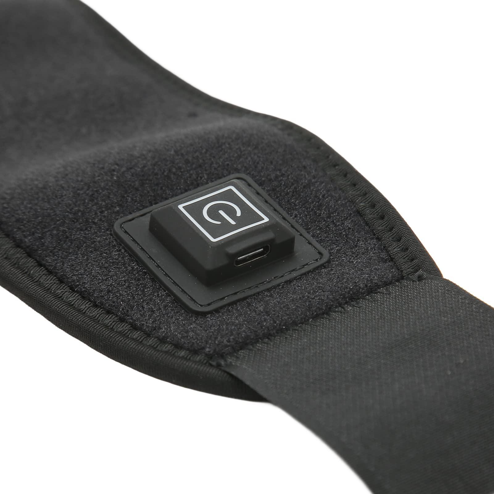 BUJO Heated Wrist Brace Wrap, 3 Temperature Gears Wrist Heating Pad Wrap Improve Tenosynovitis Hot Compress for Daily Use (Black)