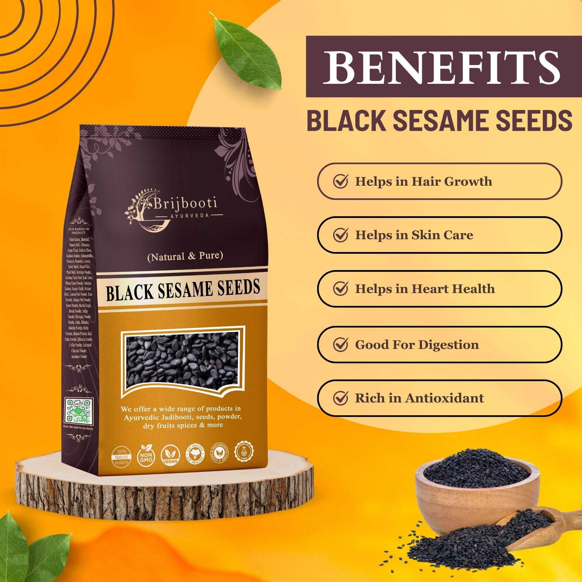 BIRJU MAHAVIR Birju Mahavir Natural Black Sesame Seeds | Kaale Til | 1 KG | Till Kale
