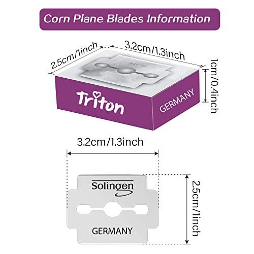 Triton TRITON Solingen Stainless Steel Replacement Spare Blades For Corn Plane/Foot Callus Remover/Hard Skin Heel Shaver/Rasp Pedicure Cutter Tool_Pack of 5