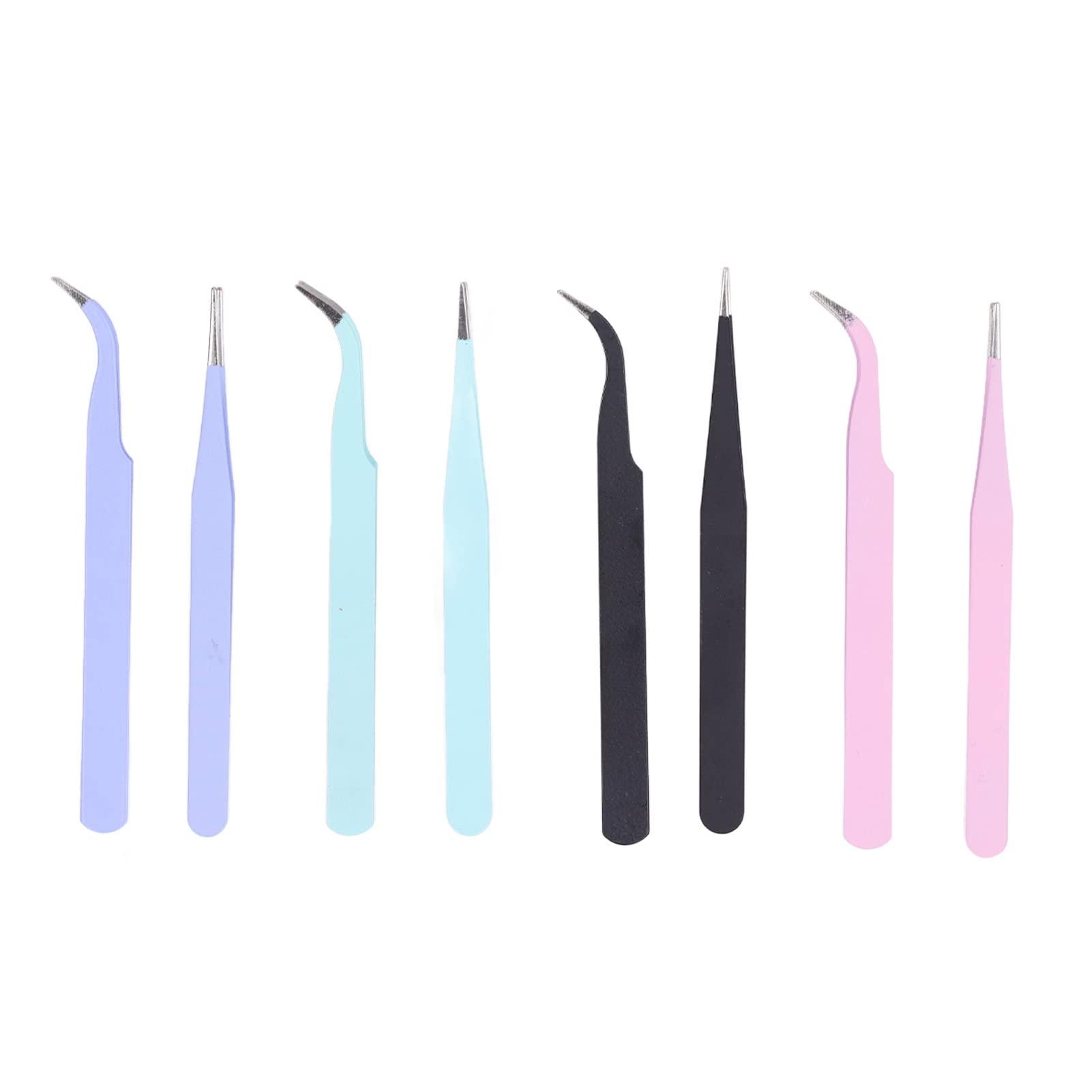 RTLR Accuracy Tweezer, Tweezer Set Hard Multifunctional Elbow Pointed for Eyelashes Extension