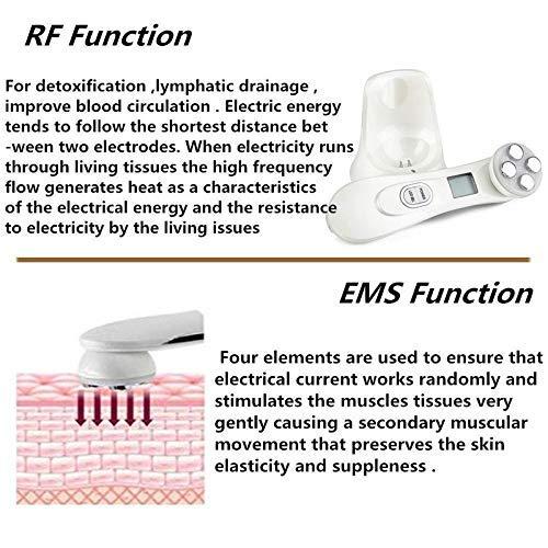 4beauty Therapy 5 In1 Facial Corded Electric Lifting Machine, LED Light Therapy Wrinkle Remover Skin Tightening Anti Aging Skin Rejuvenation Massager 5 in 1 RF EMS Beauty Device for Women