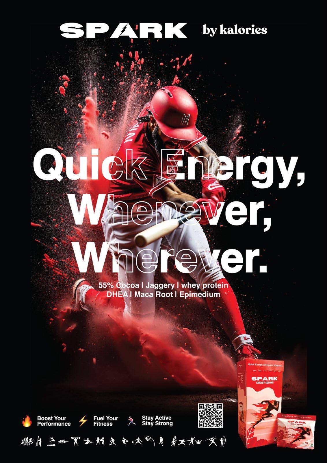 Kalories Spark Energy Protein(10)  200 Grams  Boosts Energy, Focus & Endurance  Gluten-Free, Non-GMO, Healthy Snack  Natural Ingredients,palm jaggery, Pre-Workout & Energetic