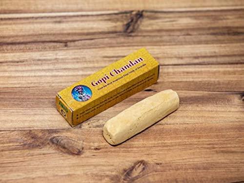 BhayaJi BhayaJi Original Natural Scented Gopi Chandan Tilak Forehead Tilak Stick (Yellow) Auspicious, scented, and sacred Tilak 100% pure, Spiritual things, Holy things, Hare Krishna (Set of 24)