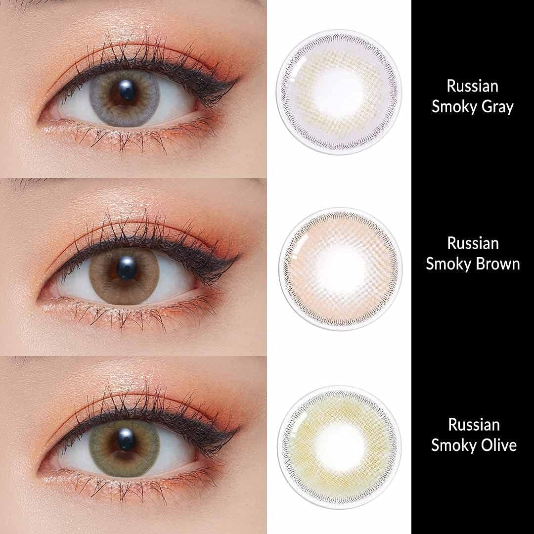 O-LENS O-LENS 1Day Russian Smoky Grey - Coloured Contact Lens (Daily Disposable, -5.00 / 10pcs / Grey), Natural Looking & Comfy Eye Color Lenses