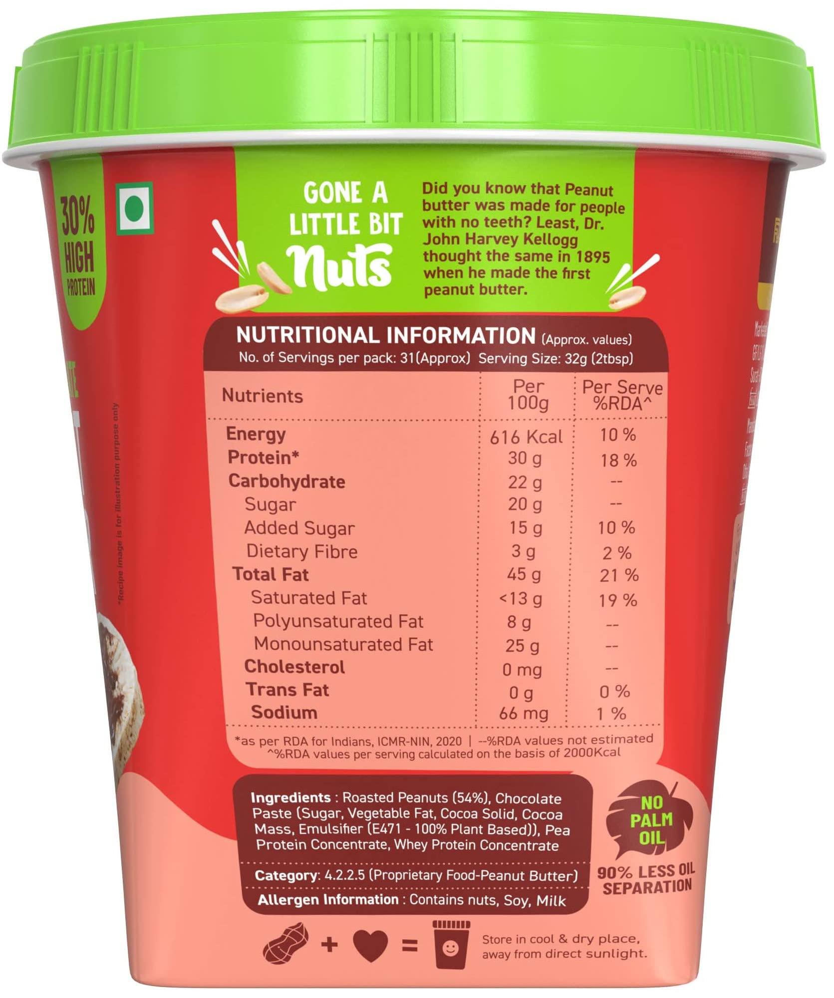 Alpino ALPINO High Protein Dark Chocolate Peanut Butter Smooth 1kg - Roasted Peanuts, Dark Chocolate, Whey Protein & Pea Protein 30g Protein, Gluten Free - High Protein Peanut Butter Creamy