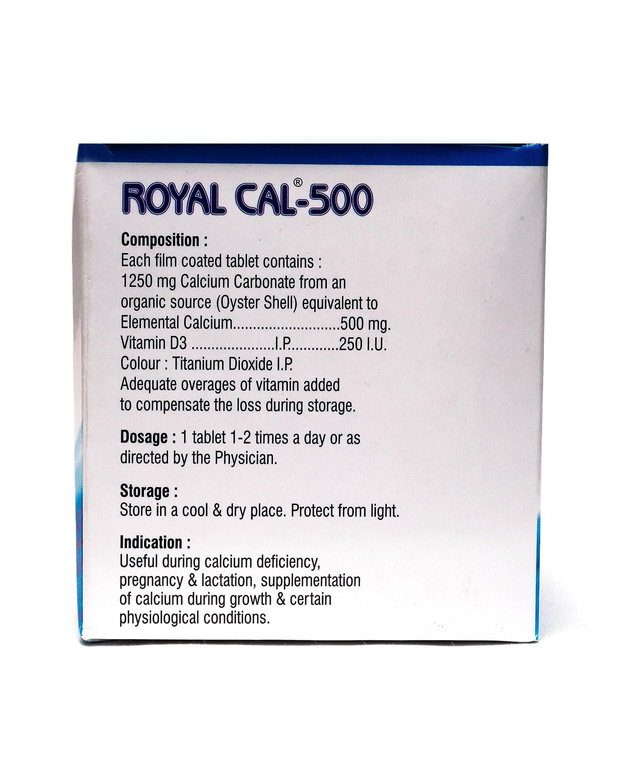 REGOSHIN HEALTHCARE PVT. LTD ROYAL CAL- 500 Calcium & Vitamin D3 tablets (15 tablets)