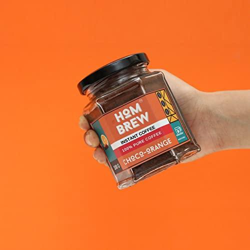 Hombrew coffee Hombrew Choco-Orange Flavoured Instant Coffee | 100% Pure coffee | Vegan | No Sugar Added & Unsweetened | Enjoy Cafe Flavor from Home (100 Grams)