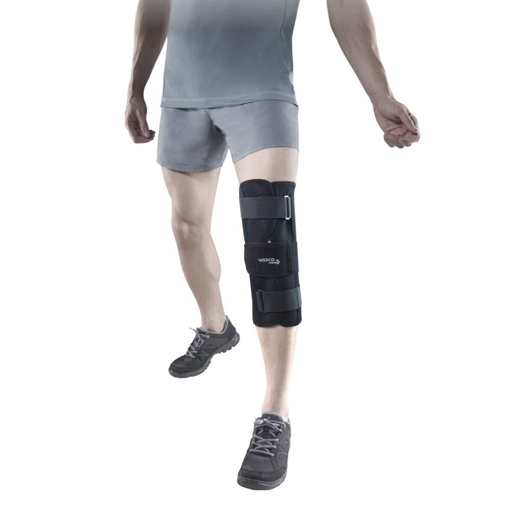 Vissco Vissco Knee Brace - Short 14" Brace (Firm Support), Knee Support for Osteoarthritis of knee joint, Pain Relief, Knee Stabilizer, Joint Injury, Knee Immobilizer - Small (Black)