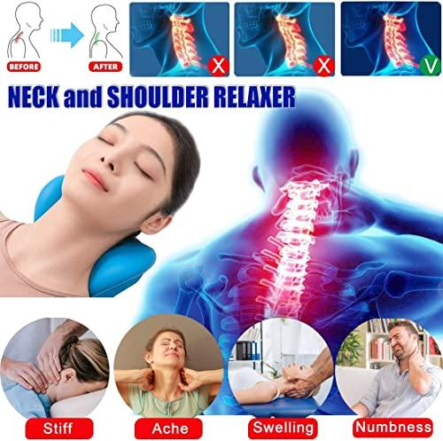 Clefairy Clefairy Neck and Shoulder Relaxer, Cervical Traction Device for TMJ Pain Relief and Cervical Spine Alignment, Chiropractic Pillow Neck Stretcher(Multi)