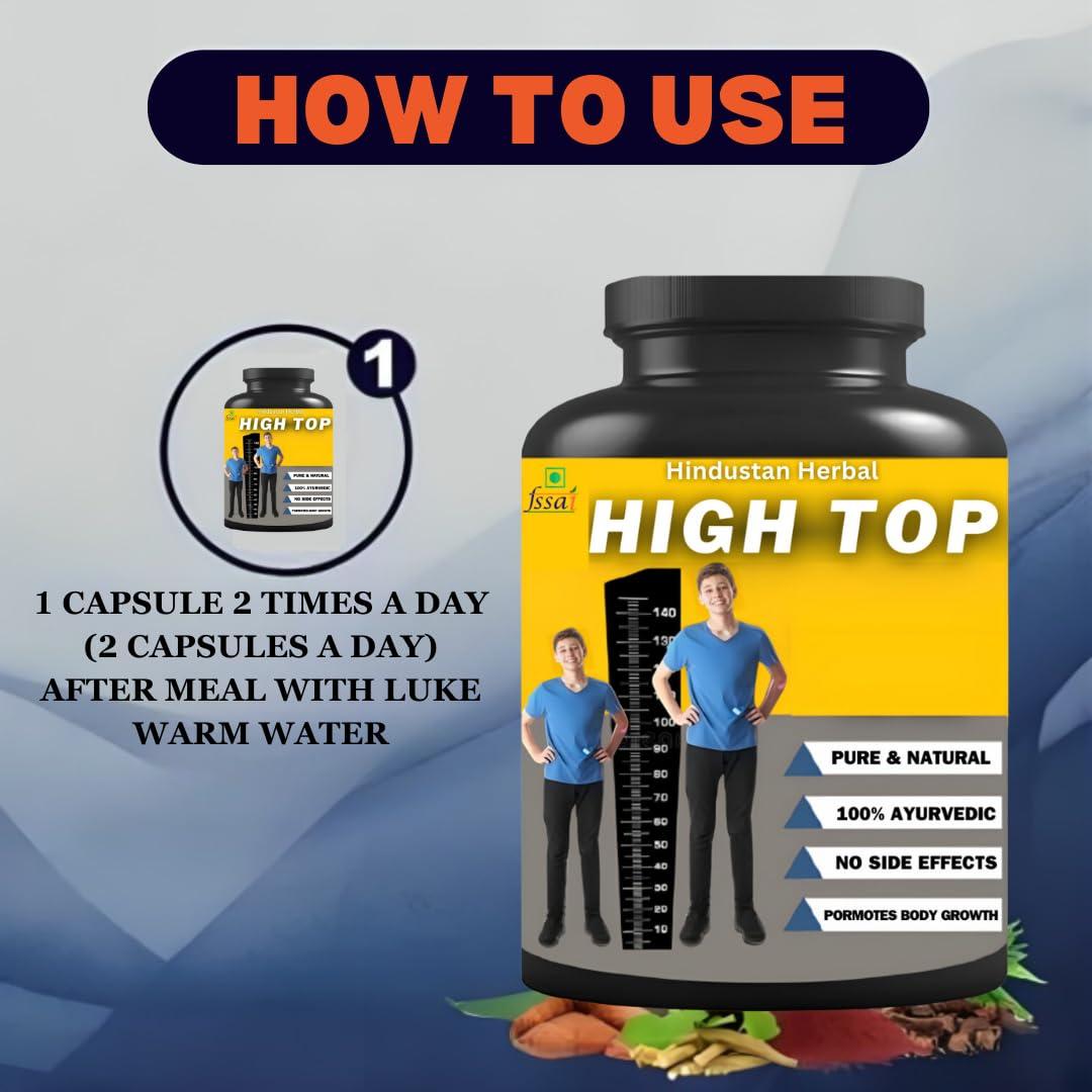 S.D.P. Pharmacy Hindustan Herbal | High Top | Height Growth Product | Increase Strength Power | Capsule | 30 No | Pack of 1