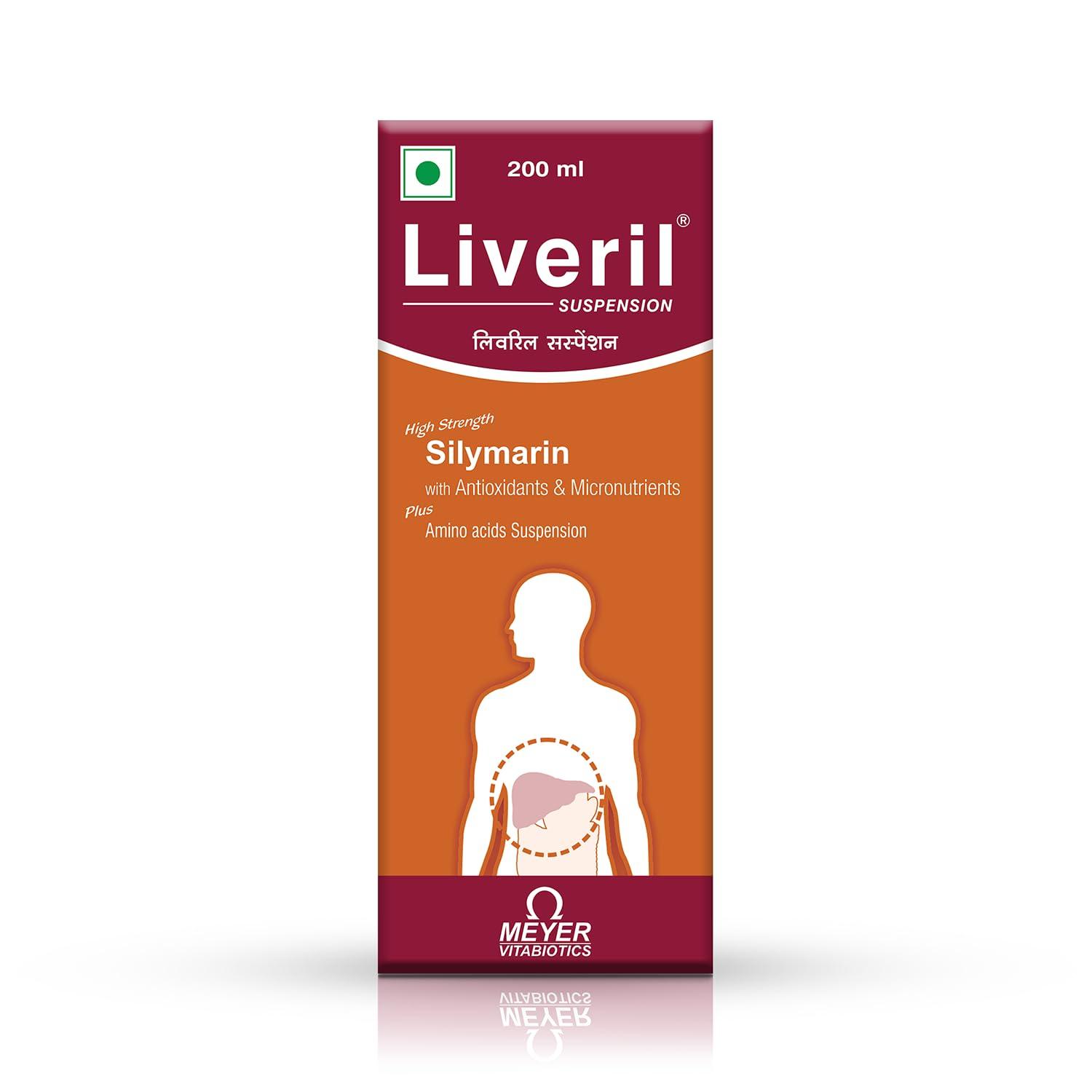 Liveril Liveril Suspension With Silymarin Extract, Amino Acids, And Vitamins That Support Healthy Liver Functions, Improve Metabolism In Adults |200 Ml