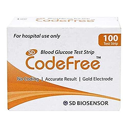 SD Codefree SD Codefree Blood Glucose Test Strips (Pack of 100) - Glucometer Strips