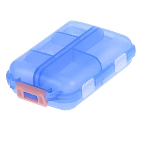 Artibetter ARTIBETTER 1pc Double Layer Pill Organizer Pill Case with 10 Compartments Portable Mini Travel Pills Box Medicine Carry Box Seal Storage Container Holder for Outdoor Camping Home Travel (Blue)