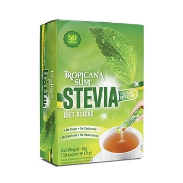 Generic Tropicana Slim Stevia Sweetener is a Great Combination of Stevia Leaves Extract as a Natural Sweetener Stick Pack 75g