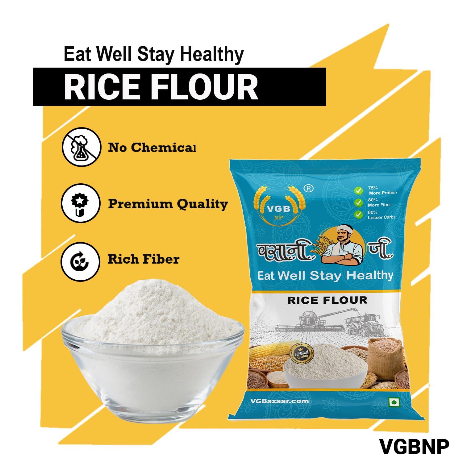 VGBNP VGBNP Rice Flour (Chawal Ka Atta) Pure Rice Powder, Chawal Atta (white rice Flour, Kalimouch rice, Flour idiyappam flour) Healthy Fiber rich Immunity Builder Rice Flour - 10Kg