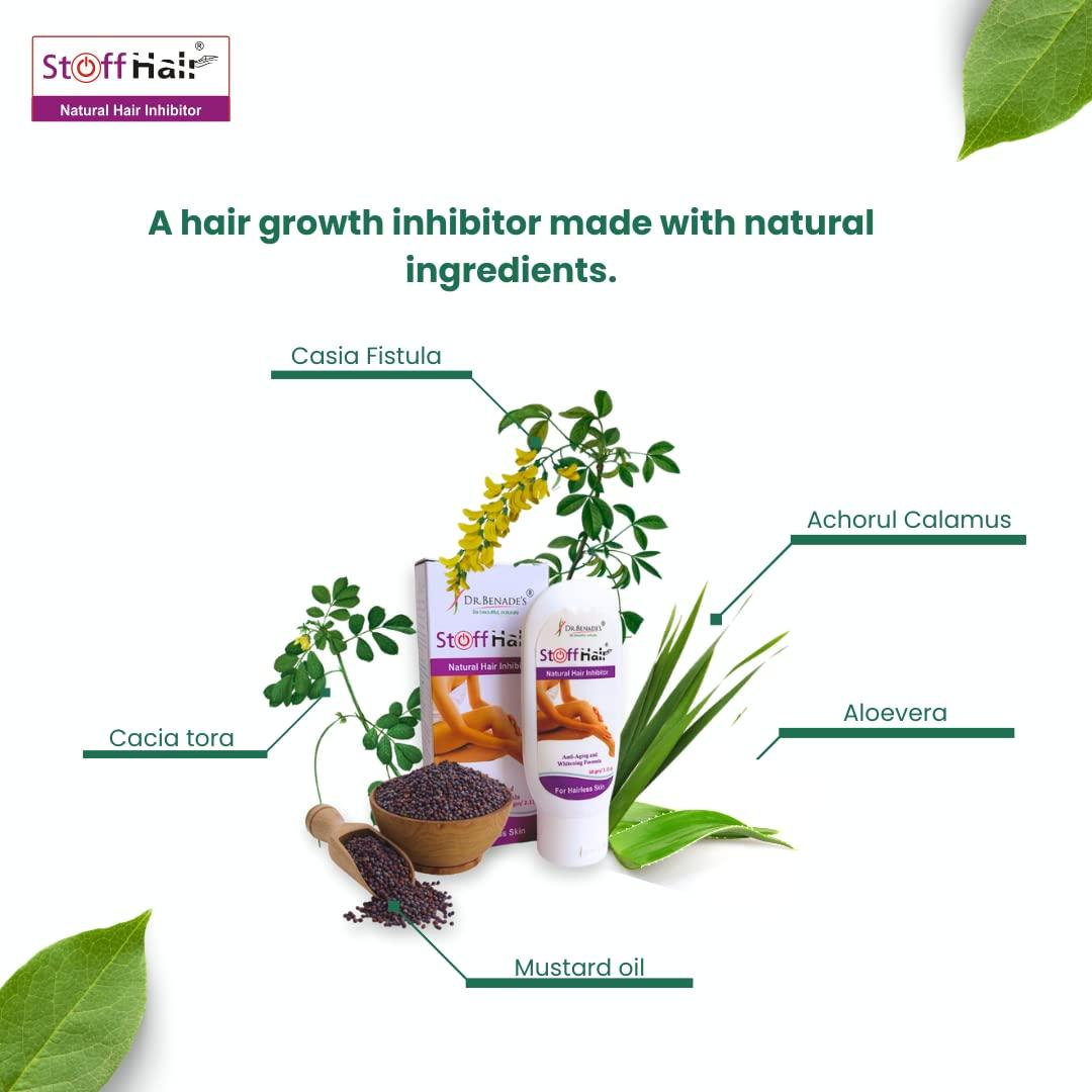 Stoffhair Stoffhair Dr. Benade\'s Cream Hair Inhibitor For Women - Permanent Hair Removal And Body Hair Growth Retarding For Women And Men - Remove Unwanted Facial Hair Without Laser Treatment.