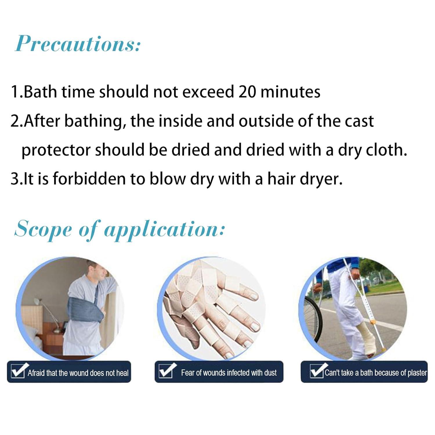 WICHARSH WICHARSH Waterproof Cast Cover Arm, Plaster Cast Hand Cover,Reusable Arm Cast Cover for Shower, Cast Protectors, Dressing Cover for Shower Bath, Hand Protector for Showering, Wrist, Elbow