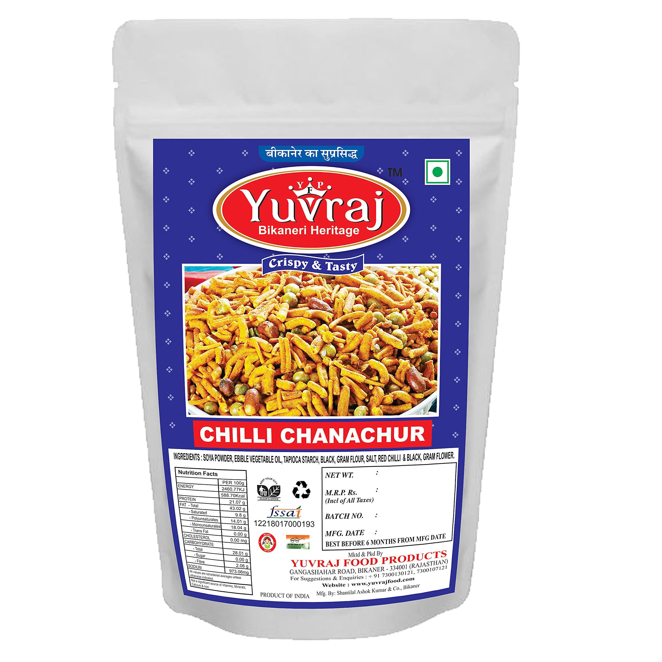 Yuvraj Food Product Yuvraj Food Product soan papdi & chilly channa chur sweet and namkeen combo pack of 2 (400 gm x 2
