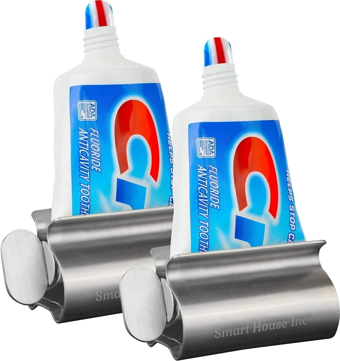 Smart House Inc Smart House Inc Toothpaste Squeezer Tube Roller - Set of 2 Stainless Steel Tube Squeezer Rollers, Saves Toothpaste, Creams, Puts An End To Waste (Stainless Steel)