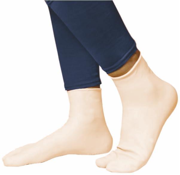 TANKO TANKO waterproof Rubber Socks, Anti Crack Gel Heel Ankle Length And Foot Protector Moisturizing Socks for Foot Care,Pain Relief for Men And Women (SKIN BROWN, SMALL)