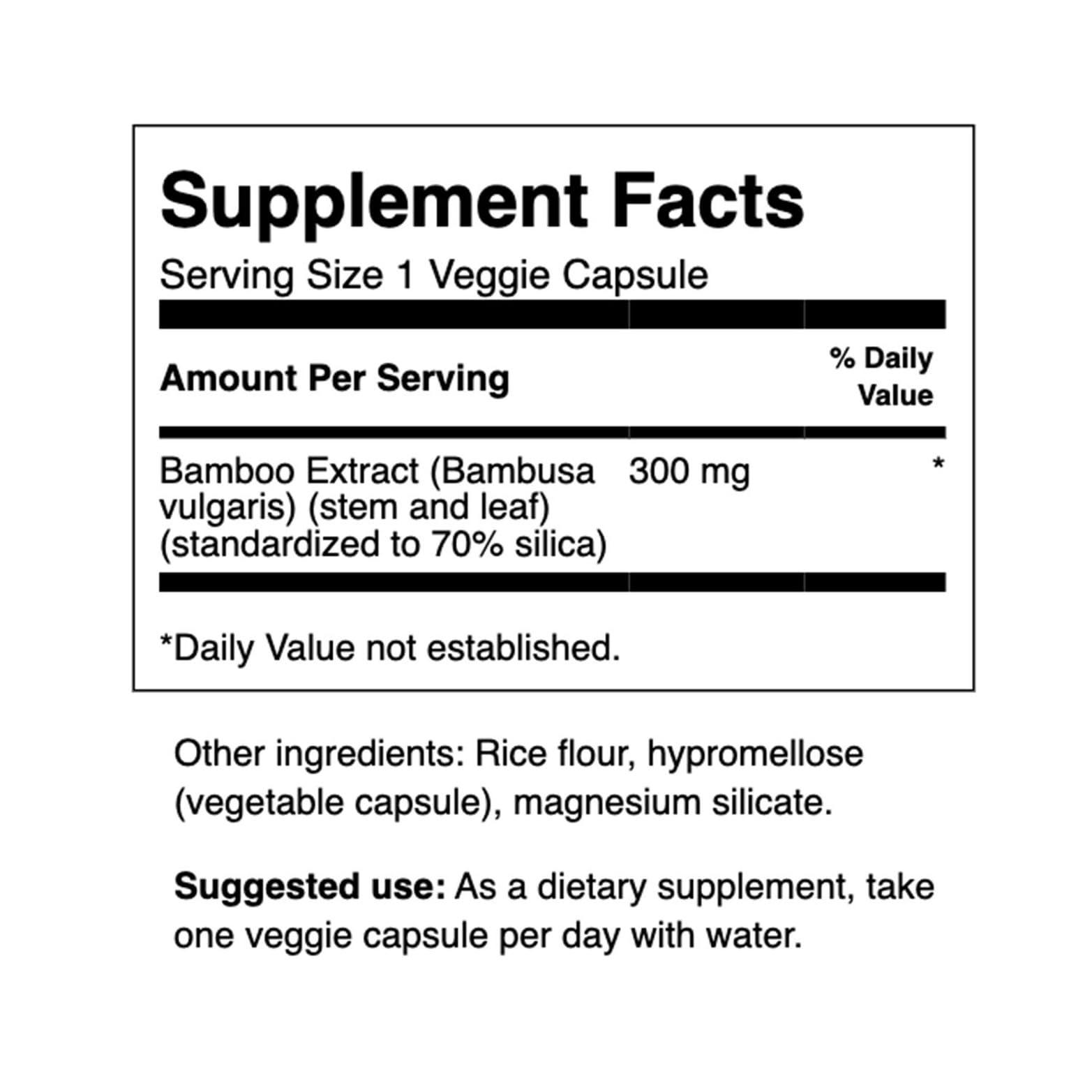 Swanson Swanson Superior Herbs Bamboo Extract -- 300mg -- 60 Capsules One Bottle of 60 Capsules