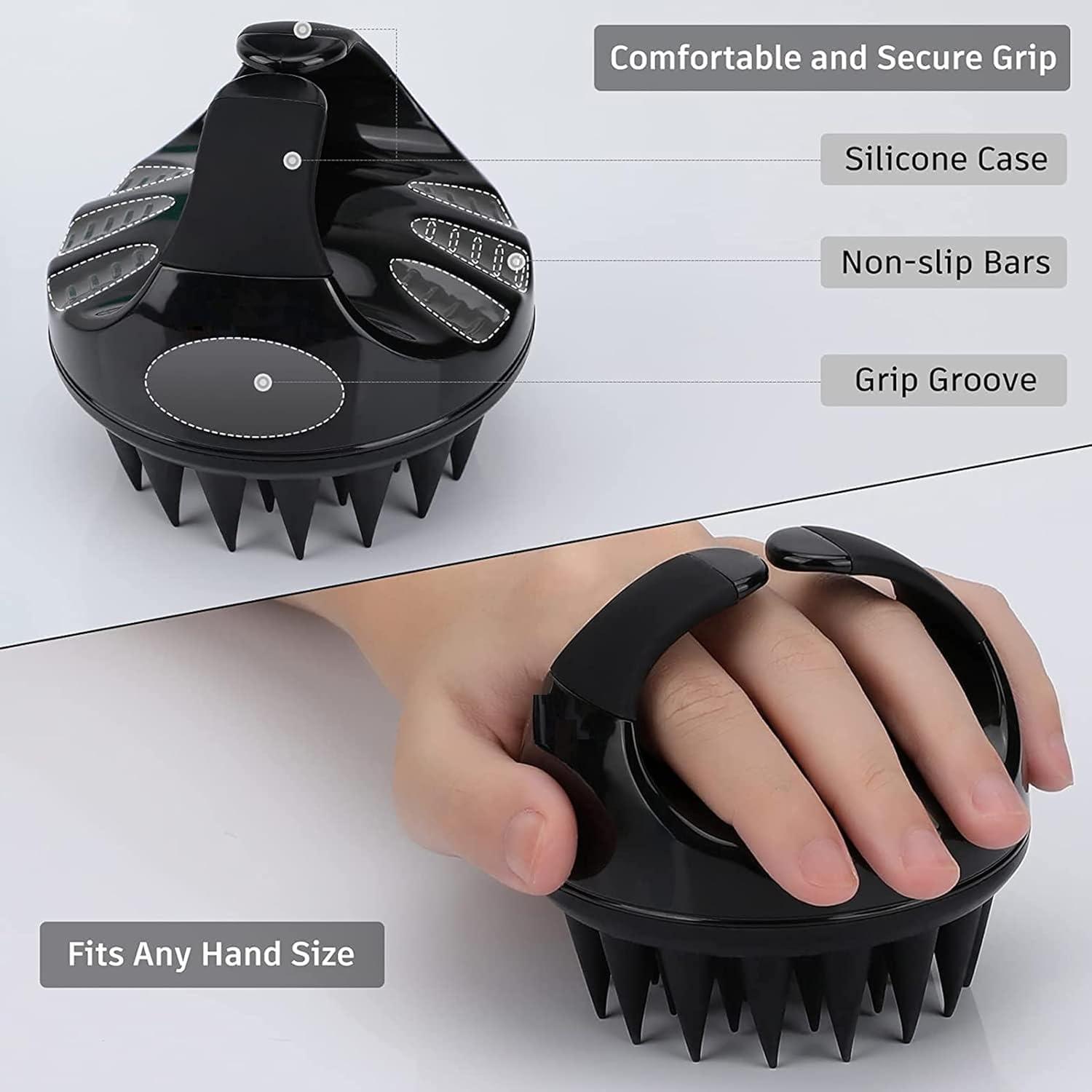 LAYZOO LAYZOO Hair Scalp Manual Massager Shampoo Brush with Soft Silicone Bristles for Anti Dandruff, Exfoliaxting, Scalp Care,Multicolour