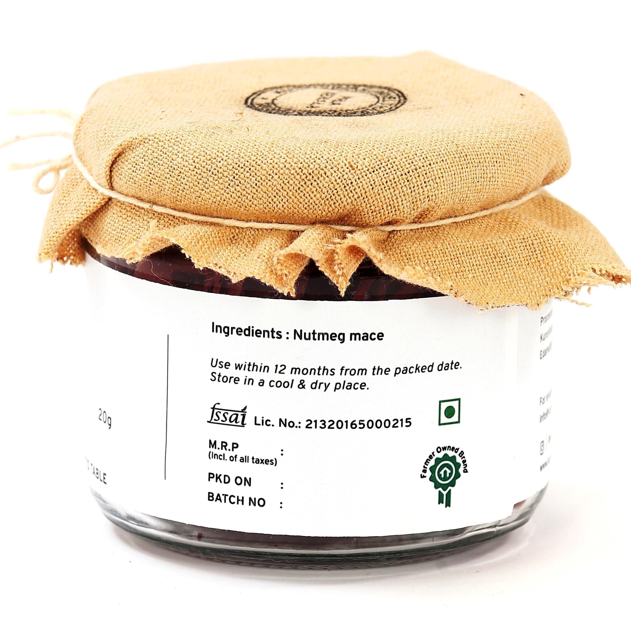 Kuruvinakunnel Tharavadu Farms Nutmeg Mace (Organically Grown | Single Origin | Farm To Table) 20 gms