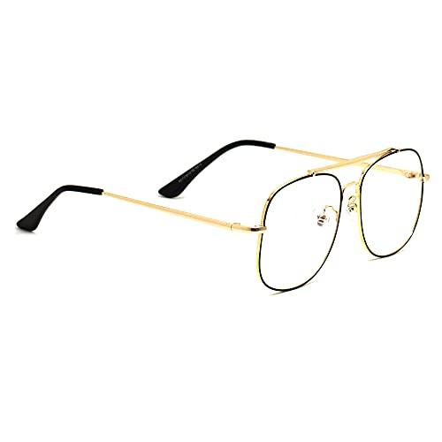 Peter Jones Peter Jones Square Medium Computer Glasses for Men Women with Zero Power Blue Light Blocking Lenses (SIZE MEDIUM) AG231