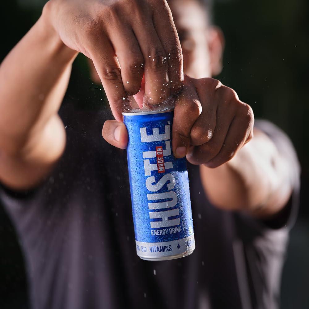 HUSTLE MODE ON HUSTLE MODE ON Hustle Energy Drink Can - 250 | B2, B6, B12 Vitamins | Energizing Beverage - Pack Of 4 - Mixed Fruit