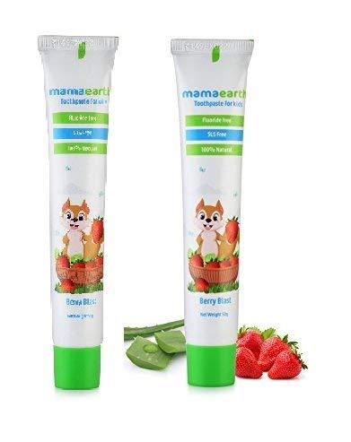 Mamaearth Mamaearth 100 Percent Natural Berry Blast Kids Toothpaste, 50G & Gentle Cleansing Natural Baby Shampoo, 400Ml (White) Combo, Sensitive Teeth