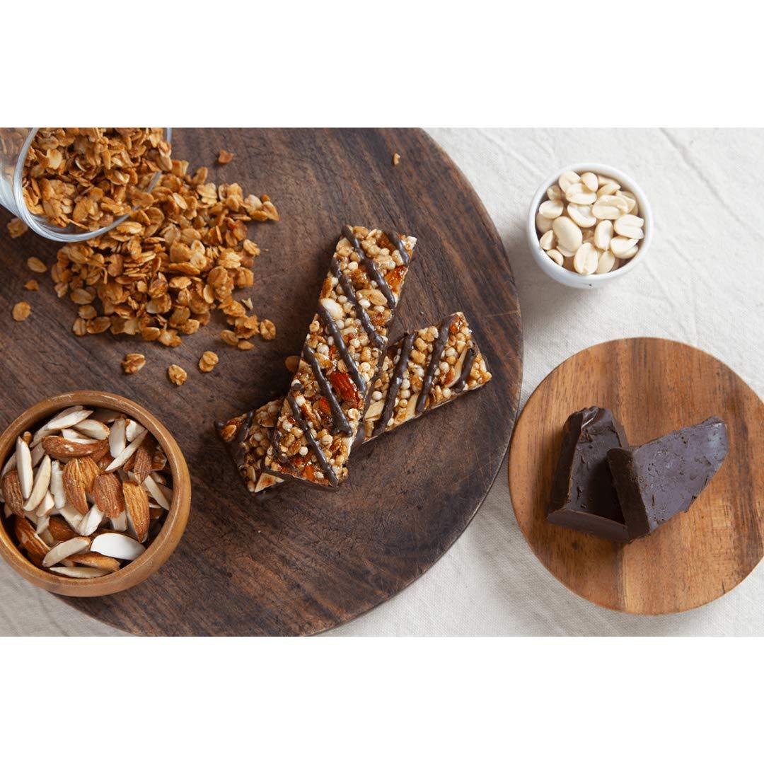 Mojo Bar Mojo Bar Energy Bars Choco Almond & Protein | 100% Whole Grains, Nut & Fruit | High Energy & Granola Bars | 5g Protein Snack | Pack of 15 x 32g Energy Bars | Gluten Free & No Preservatives