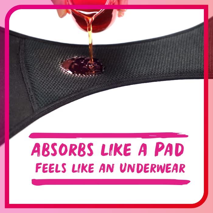 Kotex Kotex Reusable Period Underwear (Large size, pack of 1) for light/medium flow period protection | Leakproof with Odour Control | Easy to wash - Washable upto 50 times | Full Coverage