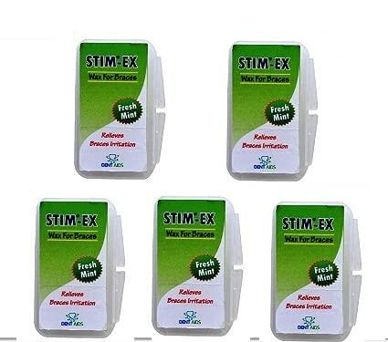 NavaFresh Basics Stim-Ex Ortho Wax (Pack of 5) Mint flavoured Dental Wax
