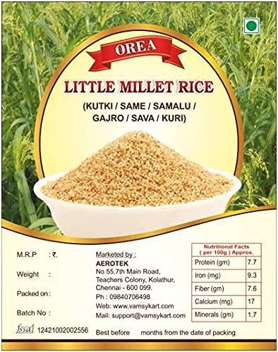 OREA OREA Little Millet Natural Grains unpolished | Kutki | Samai | Same | Samulu | Samai Rice (1Kg)