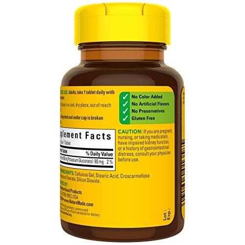 Nature Made Nature Made Potassium Gluconate 550mg, 100 Tablets