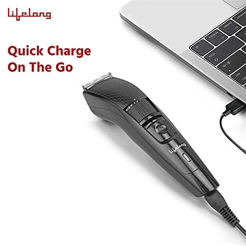 Lifelong Lifelong Trimmer- 45 Minutes Runtime; 20 Length Settings | Cordless, Rechargeable Trimmer with 1 Year Warranty (LLPCM13, Black)