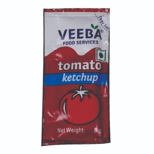 VEEBA Veeba Tomato Ketchup (MRP-Rs.1.5/- each sachet) 8 Gram 200 Sachet (2 pack of 100) with keyring of Rs.99/-