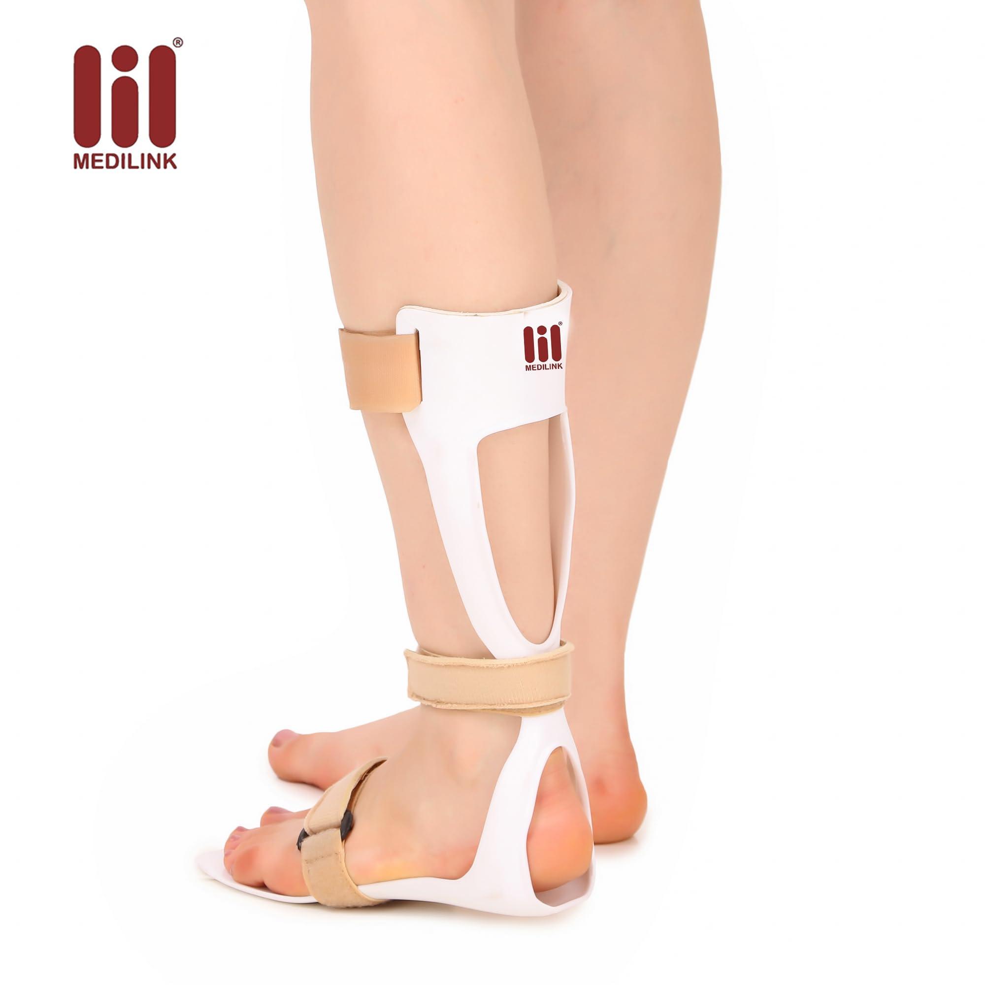Medilink Medilink AFO Brace -Ankle Foot Orthosis support - foot drop splint- Drop Foot Postural Correction Brace- long foot plate (Right -Small)