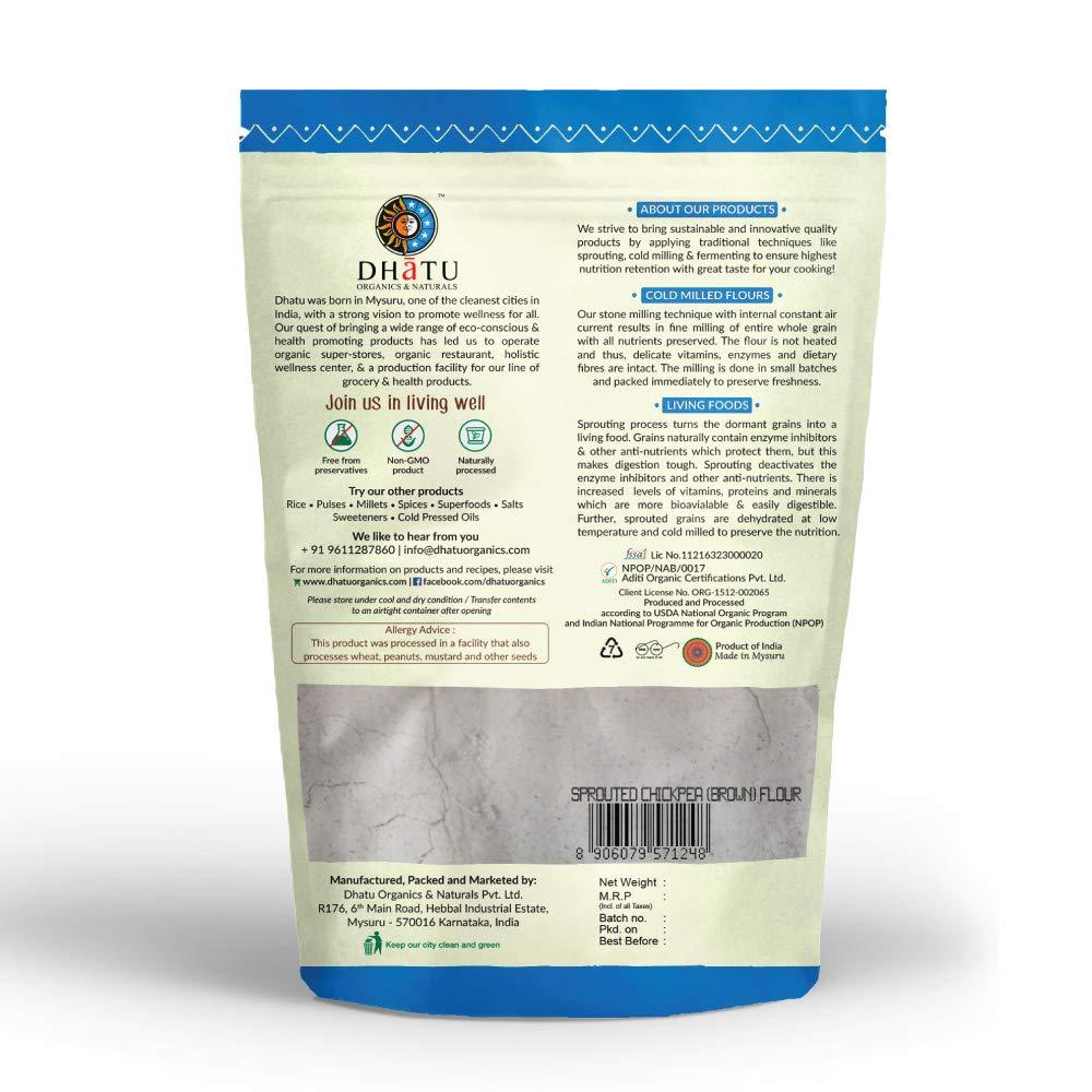 Dhatu Dhatu Organics & Naturals Sprouted Brown Chickpea Flour, 500 g