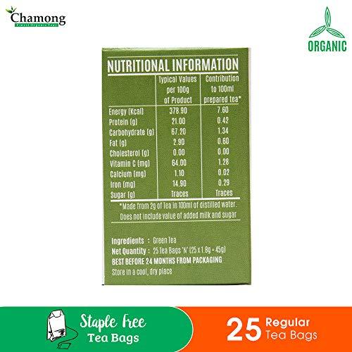 Chamong Chamong Green Tea - Staple-Free, 25+25 Regular Tea Bags (Pack of 2)