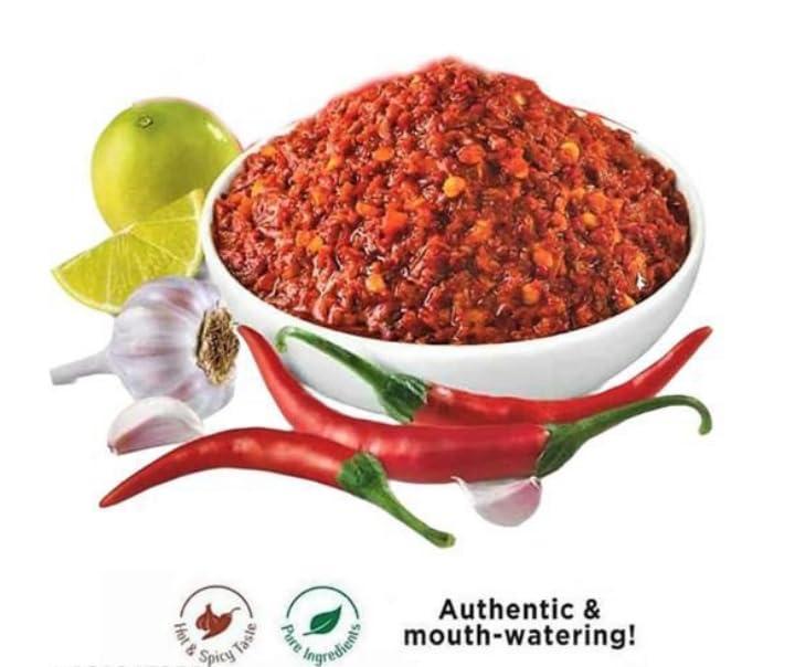 Rajat TRADERS Rajat TRADERS Shreya Hot And Spicy Kolhapuri Zatka Red Chilli Garlic Chutney - 400 Gm(Each Pack 100 Gm - 4 Packets)