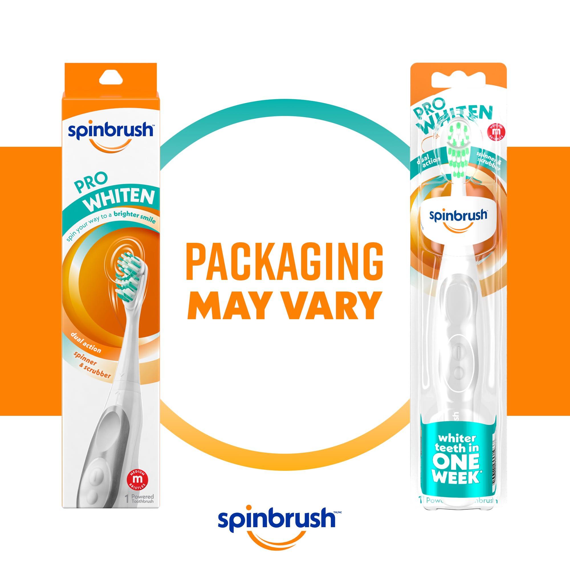 Spinbrush ARM & HAMMER Spinbrush Pro Series Ultra White Battery Toothbrush, Medium (colors may vary)