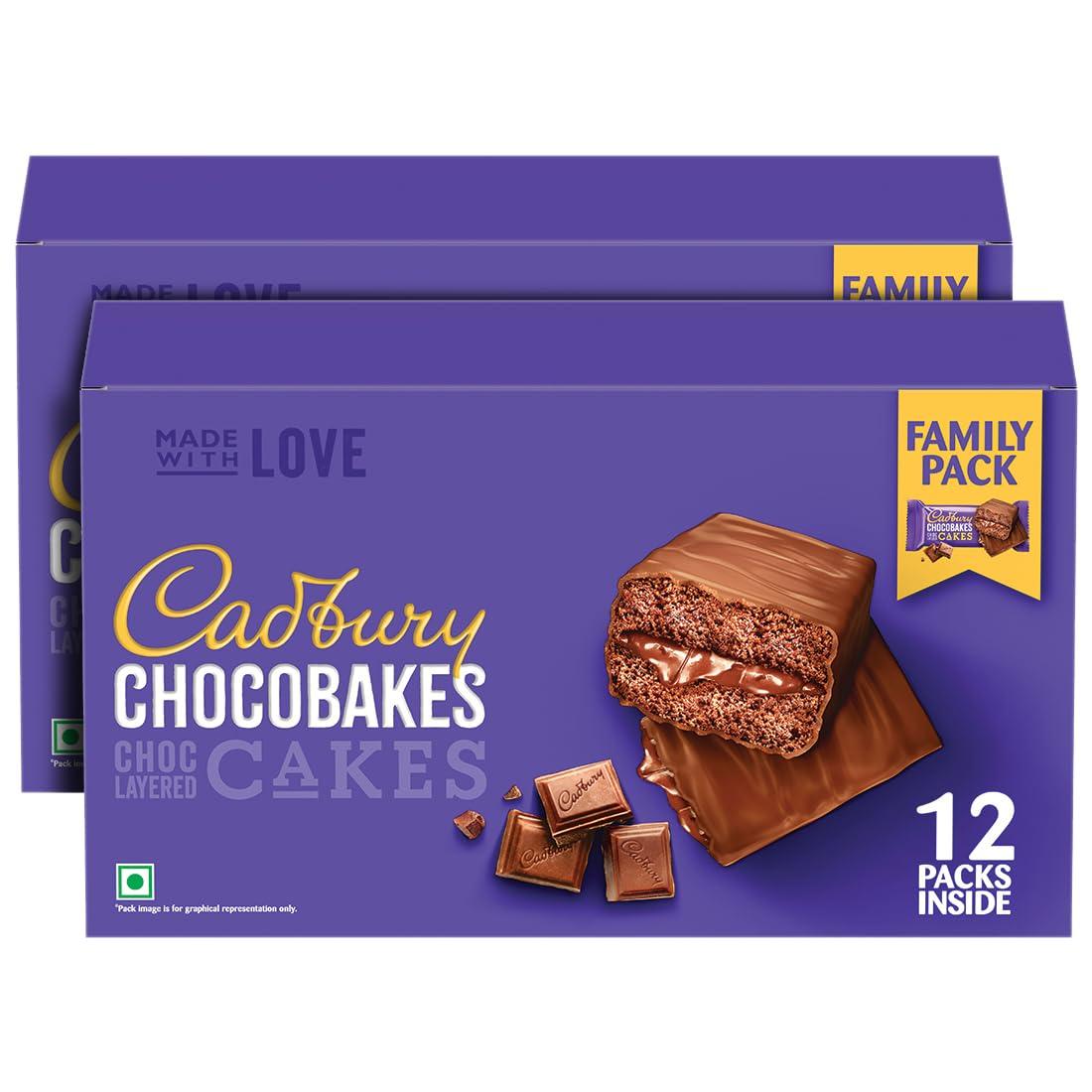 Cadbury Cadbury Chocobakes ChocLayered Cakes, 228 g (Pack of 2)
