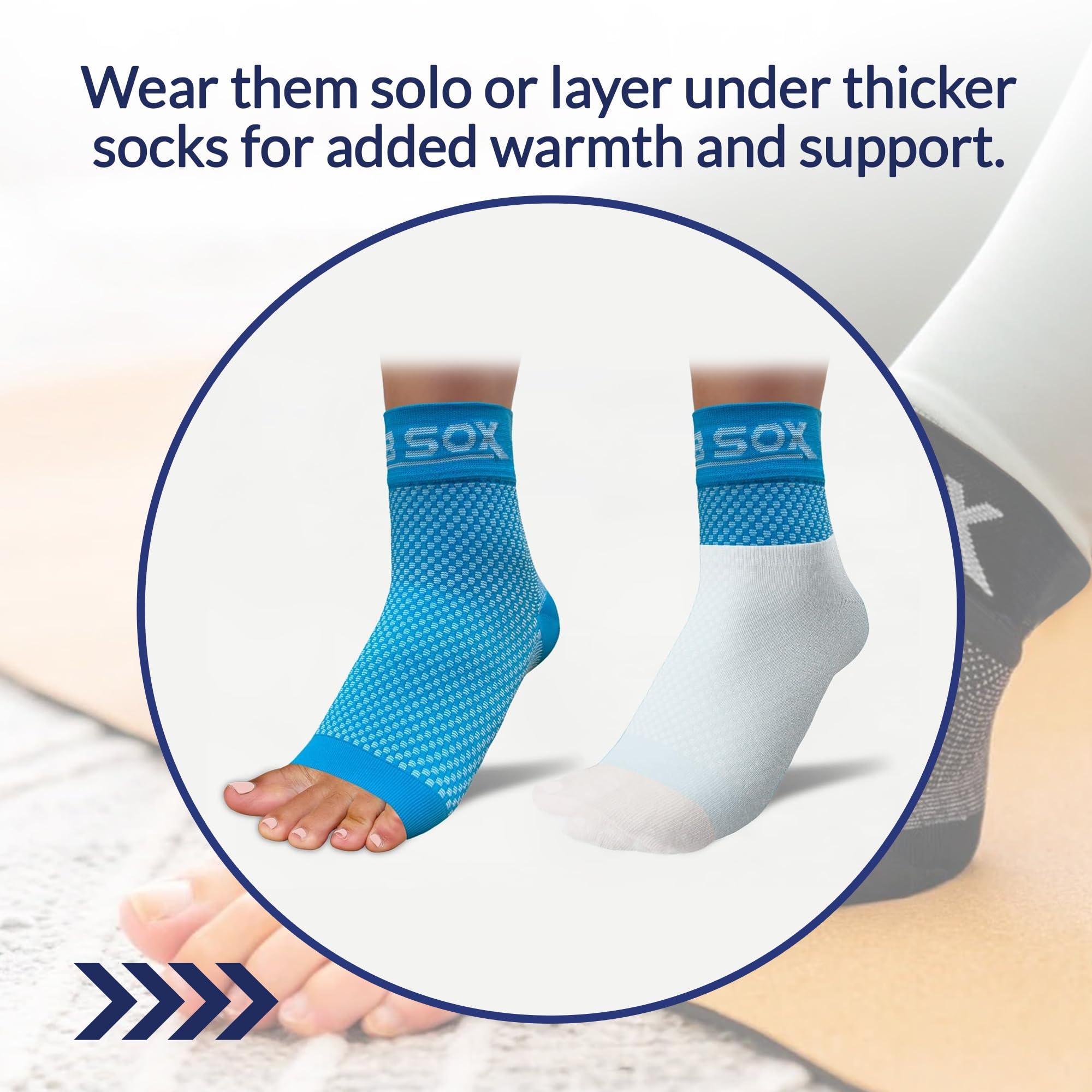 SB SOX SB SOX Compression Foot Sleeves for Men & Women - Best Plantar Fasciitis Socks for Plantar Fasciitis Pain Relief, Heel Pain, and Treatment for Everyday Use with Arch Support (Blue, Medium)