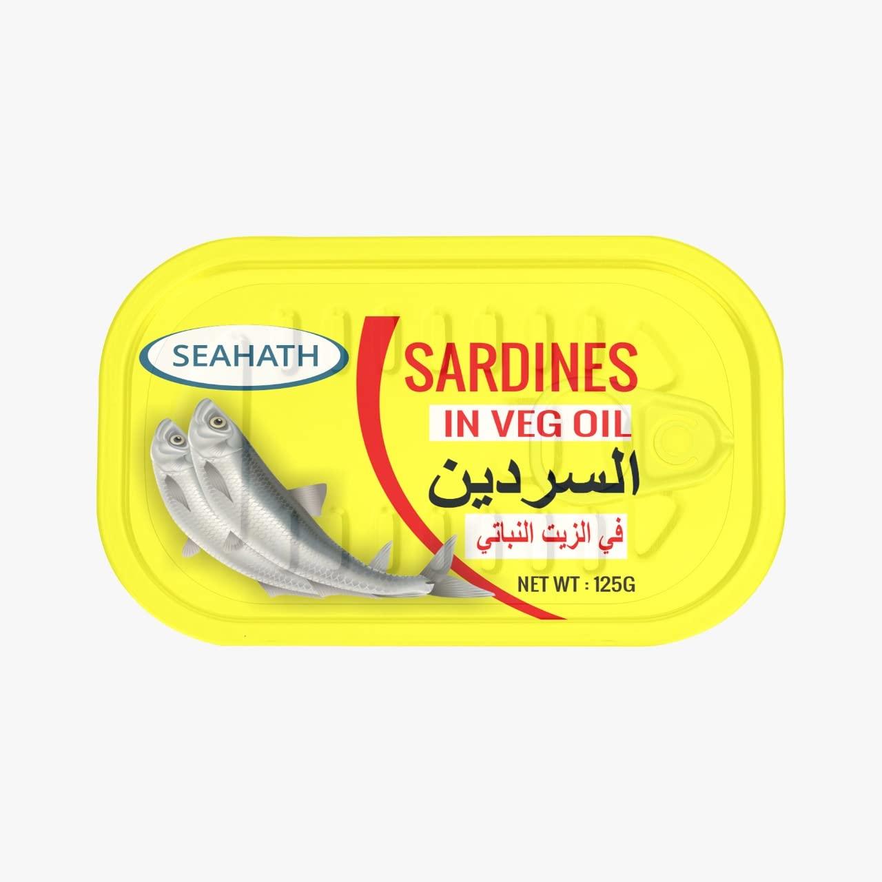 Oceans Secret Seahath- Sardines in Vegetable Oil, 125g (Pack of 18)