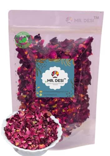 MR. DESI MR. DESI Premium Sun Dried Rose Petals (Gulab Patti) (100% Edible) (100)