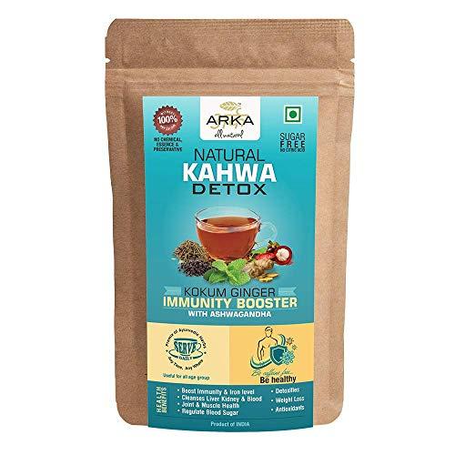 Arka All Natural Arka All Natural Kokum Ginger Kahwa with Ashwagandha | Detox Herbal Green Tea | Sugar Free | Caffeine free 30 Sachets (90g)