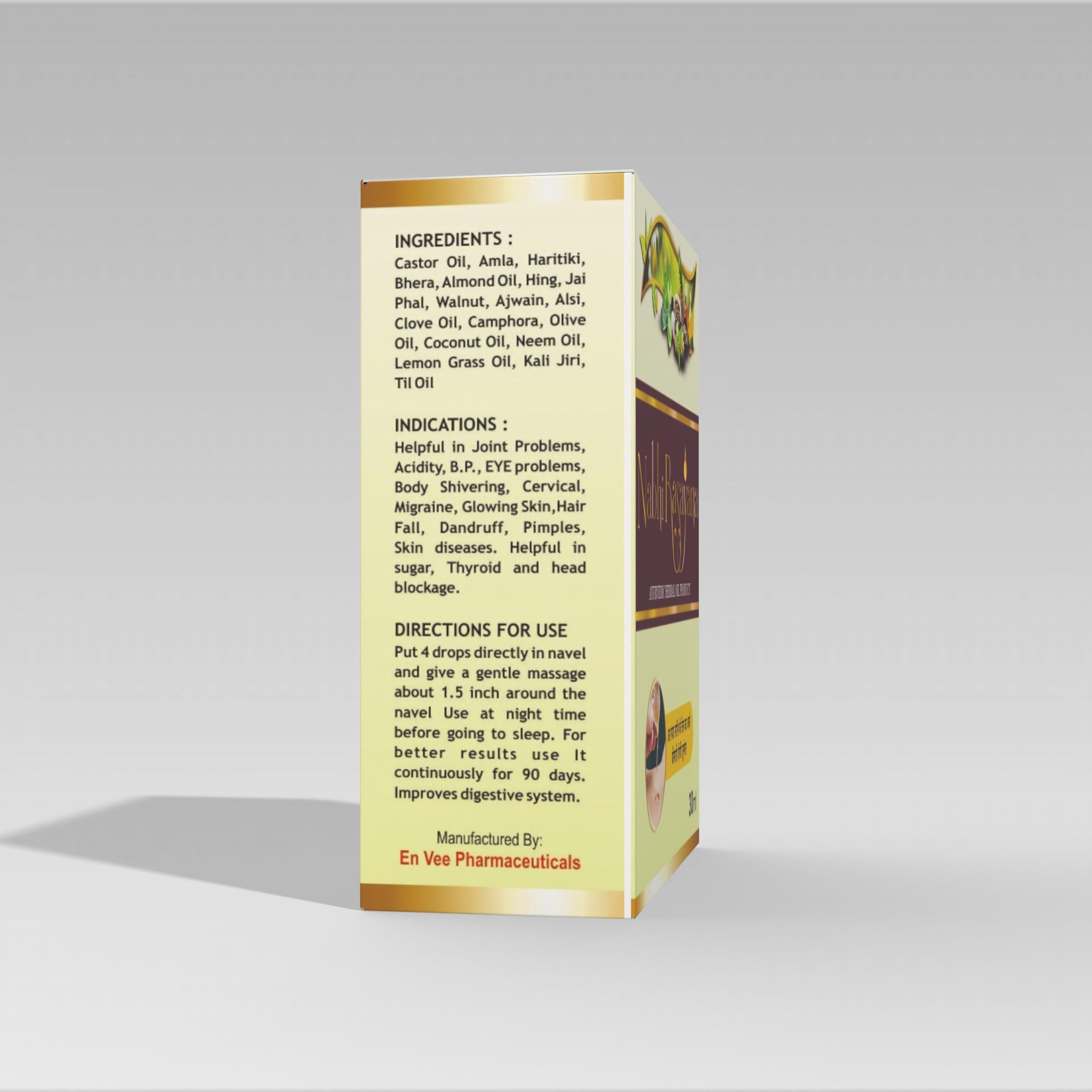 HERBAL ENGINE nabhi Rasayana 30ml Navel Drops Boosts Blood Circulation, Belly Button Oil Removes Blockage in Blood Vessels and for overall functioning of Body