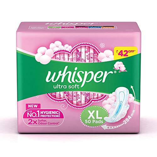 Whisper Whisper Ultra Soft XL Sanitary Pads, 50 count (Pack of 1)