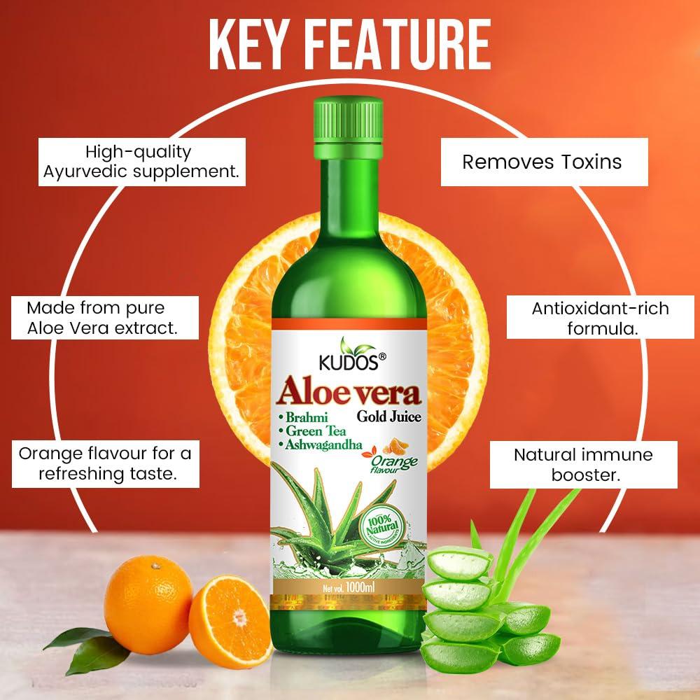 Kudos Ayurveda Kudos Ayurveda AloeVera Gold (Orange Flavour) Health Drink Liquid 1000ml